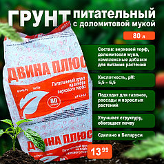 Грунт Двина Плюс 80 л торфяной питательный (с доломитовой мукой)