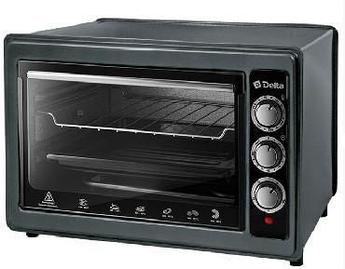 Электрическая мини печь жарочный шкаф DELTA D-0124 черная настольная духовка