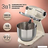 Планетарный миксер Tesler KM-1860 (бежевый)