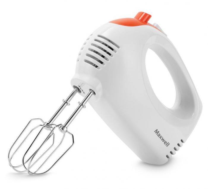 Погружной миксер ручной электрический для кухни с венчиками MAXWELL MW-1358 W белый