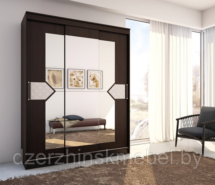 Шкаф-купе Николь-3 венге/лиственница светлая