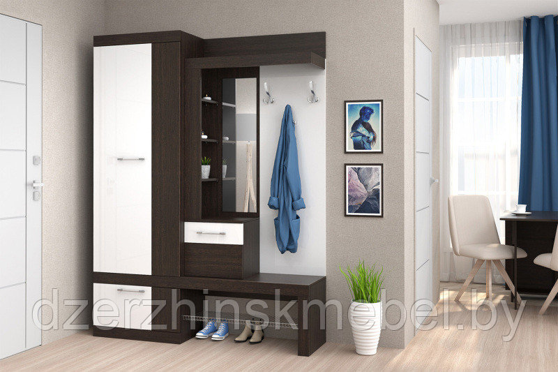 Прихожая Дуэт венге/белый глянец