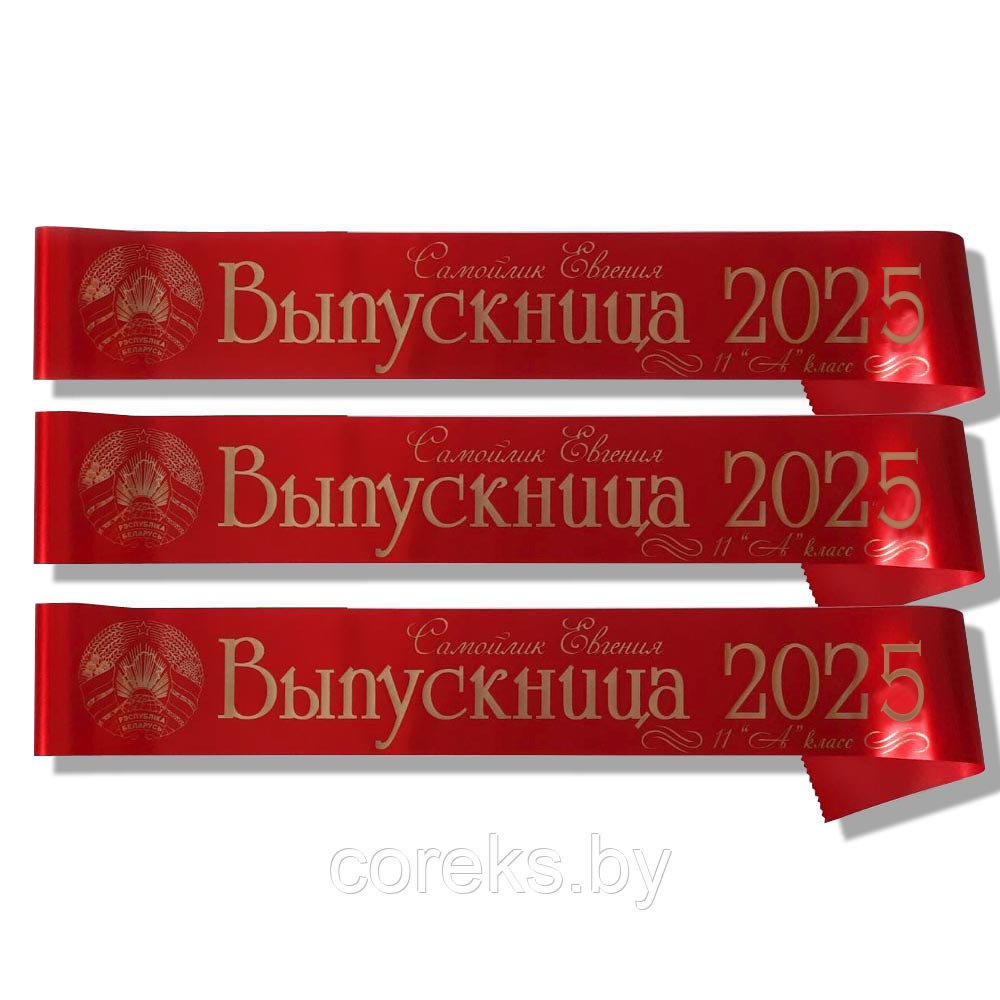 Именная лента выпускника школы с государственной символикой РБ №82