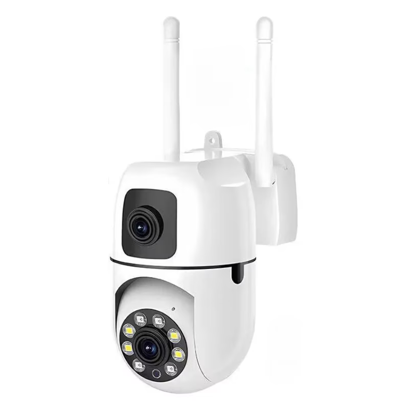 Двойная камера наблюдения WIFI, белый, V380 Pro, 4 МП, 355 зум, ночное видение, обнаружение движения