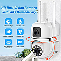 Двойная камера наблюдения WIFI, белый, V380 Pro, 4 МП, 355 зум, ночное видение, обнаружение движения, фото 2