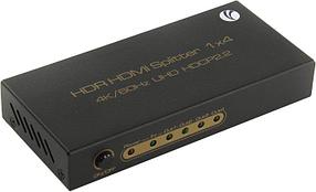 Разветвитель VCOM DD424 HDMI(19F)-4xHDMI(19F) v2.0 4K, черный