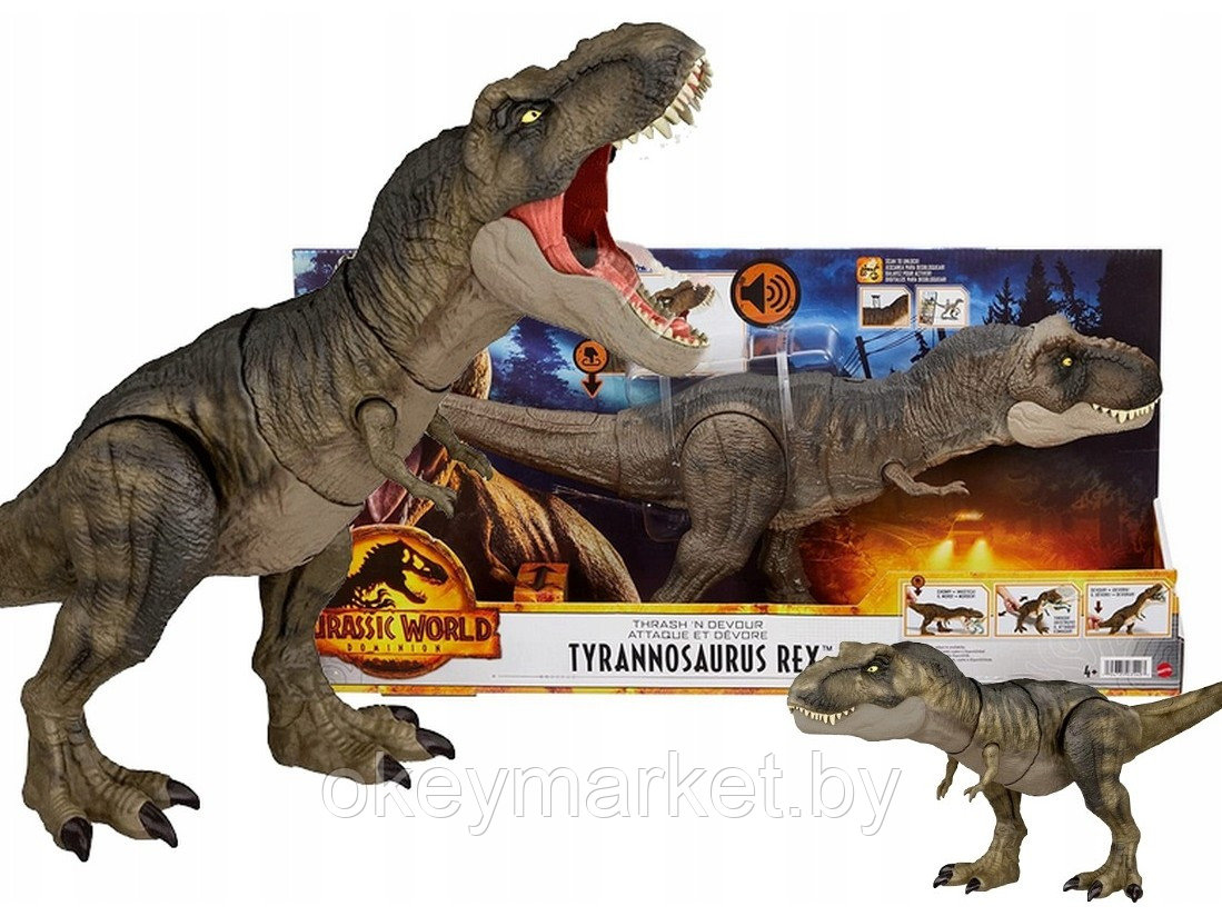 Фигурка динозавра Mattel Мир Юрского периода Хищный свирепый Ти-Рекс, HDY55, фото 2