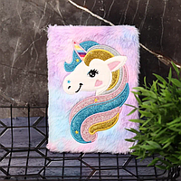 Блокнот плюшевый "Unicorn head", colorful, 21х14,5 см, плотность 80 гр.