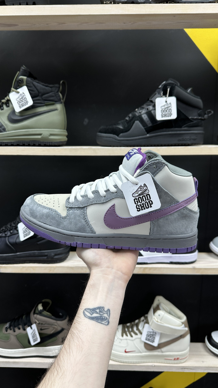 Кроссовки WTR Nike SB Dunk Mid Pigeon Grey Purple