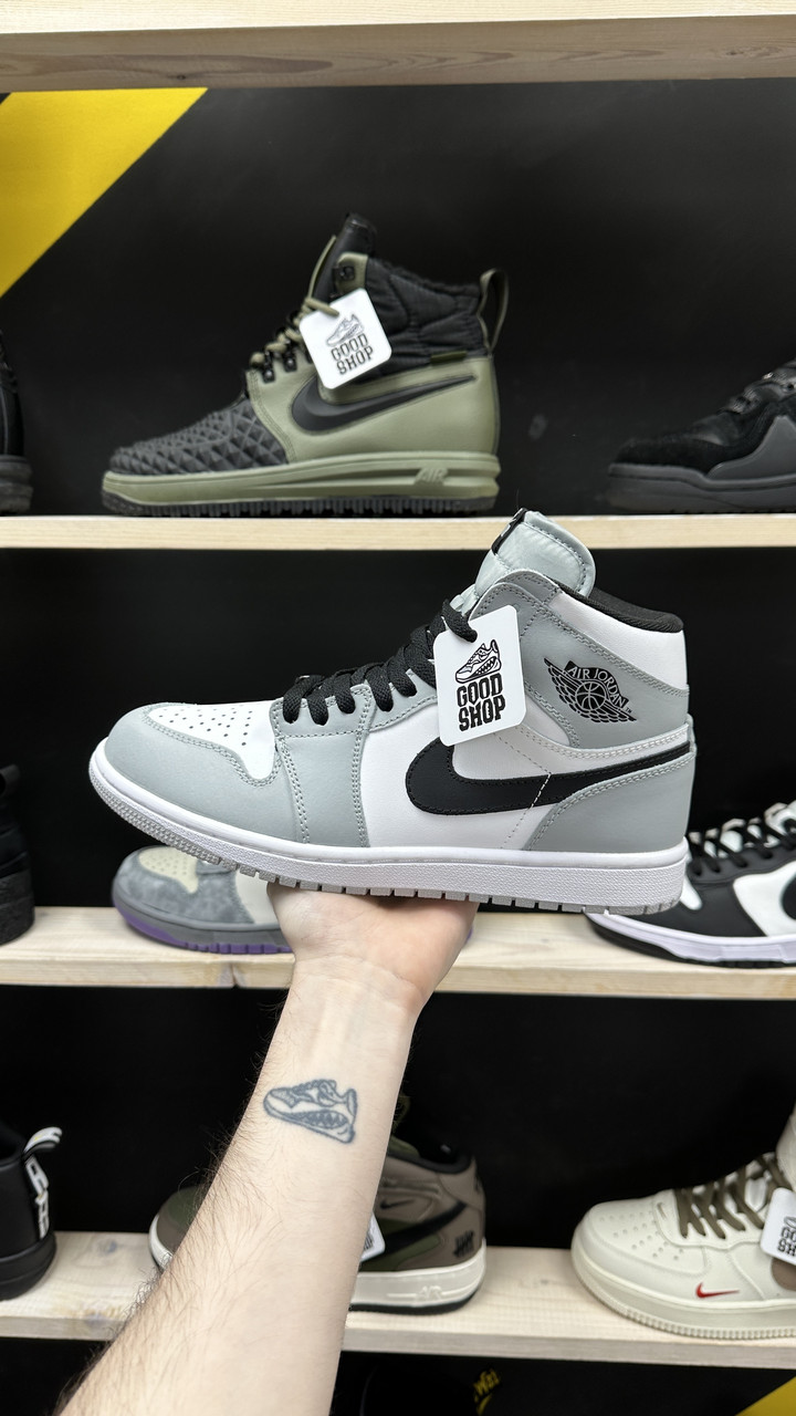 Кроссовки WNTR Air Jordan 1 Mid Grey White Black
