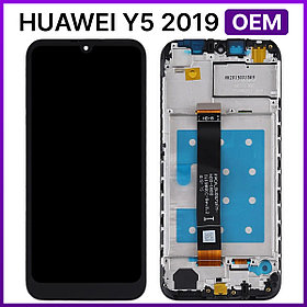 Экран для Huawei Y5 2019 (AMN-LX9) (Ver 2.2 Asian) c тачскрином и рамкой, черный