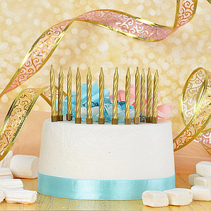 Набор свечей 12 шт с подставками, парафин, 3 цв, 506-189