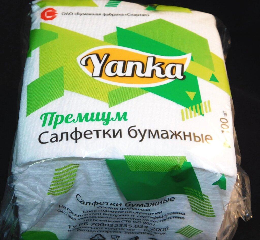 Салфетки бумажные "Премиум" (100 листов) YANKA, 24*24, РБ/20