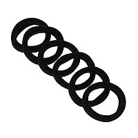 Резинки для волос 6шт, d4см, полиэстер, черные, ACS-55 ЮНИLOOK 322-019