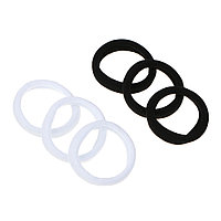 Резинки для волос 6шт, d5см, полиэстер, черн, бел., 322-021