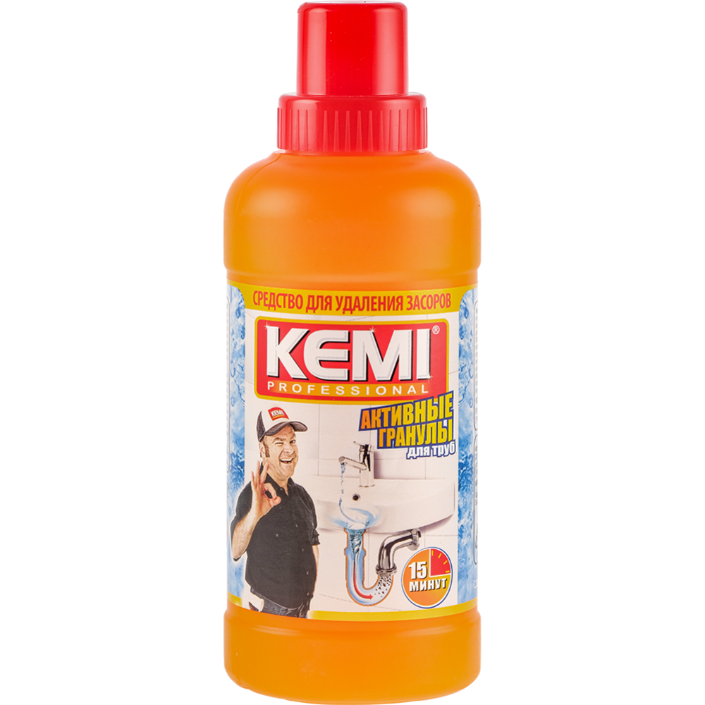 Средство для удаления засоров "KEMI-Professional-активные гранулы", 250г., РБ/16