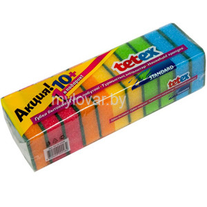 Губка для посуды Tetex 90*60*26 мм поролон, РБ/30 АКЦИЯ 10+1шт.