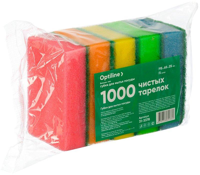 Губка для посуды Tetex 90*60*35 мм крупнорористые поролон, 5 шт/упак, РБ/30