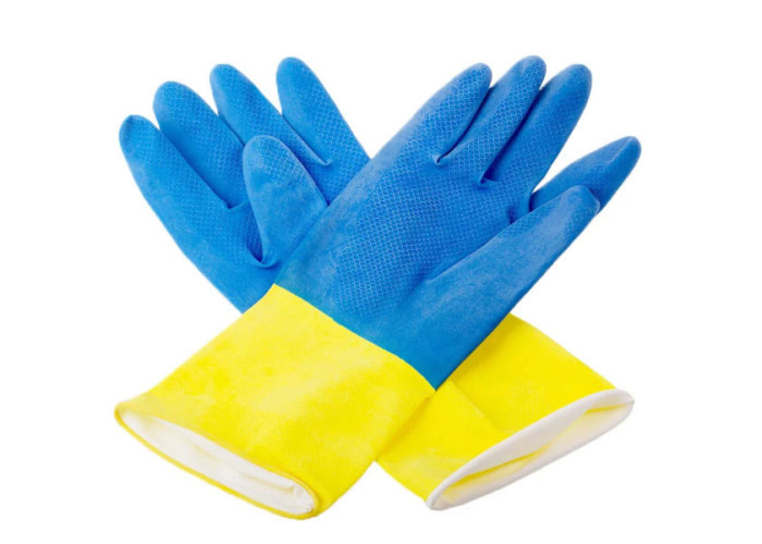 Перчатки хоз.латексные БИКОЛОР без напыления S,M,L,XL, упак 240пар