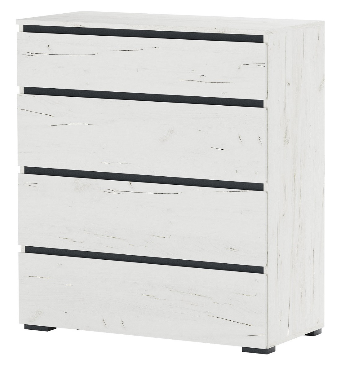 Комод Гретта 4Я Дуб Крафт белый – Антрацит