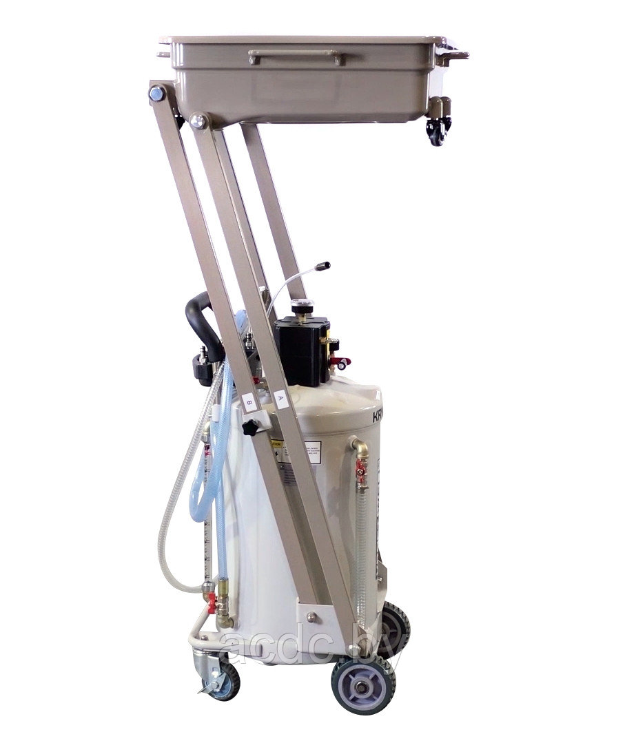 Установка для слива и откачки масла/антифриза с пантографной ванной, мобильная KraftWell арт. KRW1835