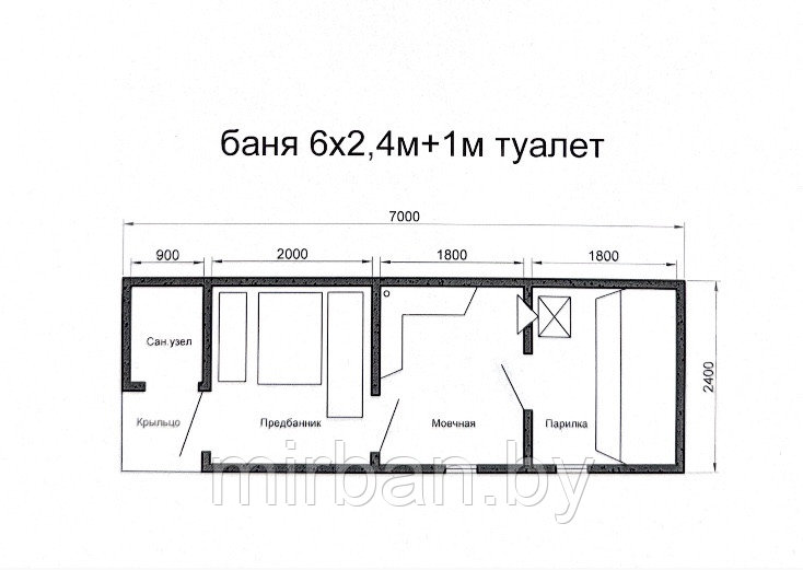 Готовая БАНЯ из бруса с ТУАЛЕТОМ