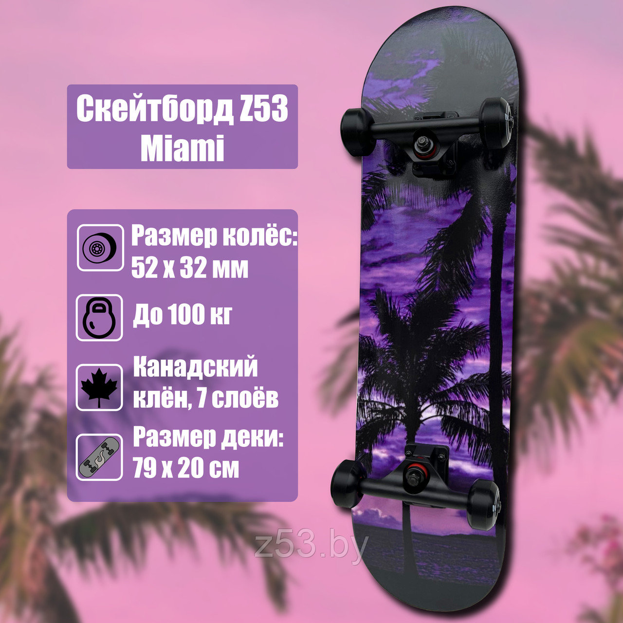 Скейтборд Z53 Miami Black