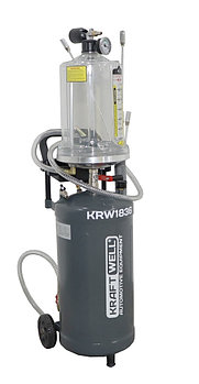 Установка для откачки масла и антифриза с мерной емкостью, мобильная KraftWell арт. KRW1836