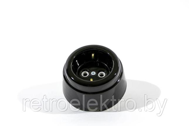 Розетка керамическая ретро Арбат Черный, Interior Electric, фото 2