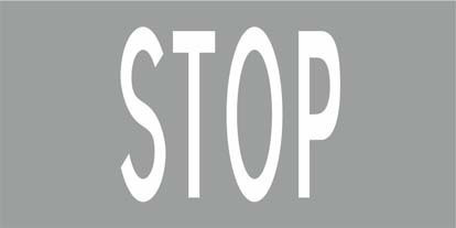 Трафарет для дорожной разметки по СТБ 1231-2012 "1.21 STOP"