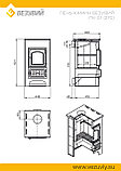 Печь-Камин ВЕЗУВИЙ ПК-01 (270) беж. 9 кВт (150 м3) Ø 115 мм, фото 4