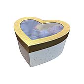 Коробка "Сердце с золотой окантовкой", 20,5x18x10 см, белый