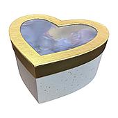 Коробка "Сердце с золотой окантовкой", 26x23x12 см, белый