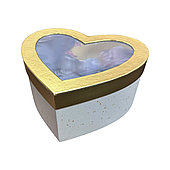 Коробка "Сердце с золотой окантовкой", 23,5x20,5x11 см, белый
