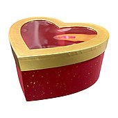 Коробка "Сердце с золотой окантовкой", 26x23x12 см, красный