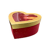 Коробка "Сердце с золотой окантовкой", 20,5x18x10 см, красный