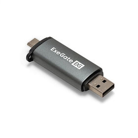 Устройство чтения/записи карт памяти ExeGate CR-201CA (кабель-адаптер USB Type-A/Type-C -- Card Reader,