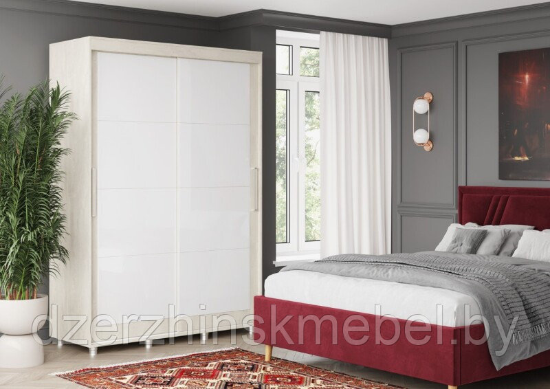 Шкаф-купе Комфорт-12 Прайм 1,5м White Edition Шелковый камень
