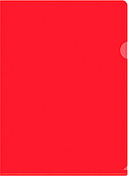 Папка-уголок Бюрократ DeLuxe DLCRED A4 пластик 0.18мм красный