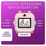 Фотоаппарат детский с моментальной печатью Print camera с ушками, фото 4