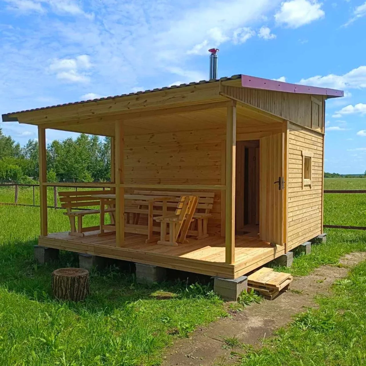 Баня с террасой 4.0 х4.5 м - фото 1 - id-p235480150