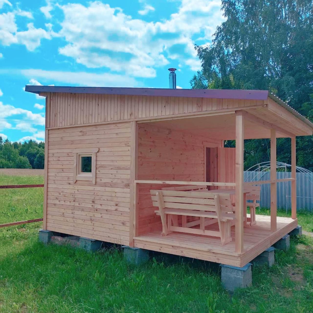 Баня с террасой 4.0 х4.5 м - фото 3 - id-p235480150