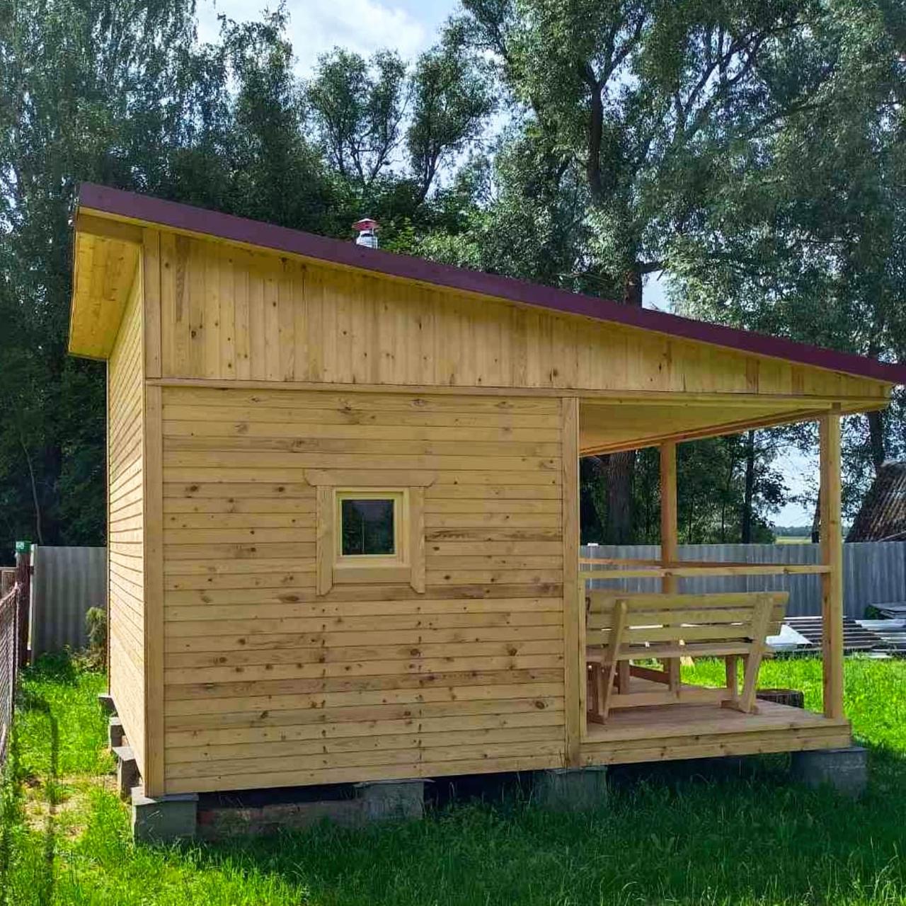 Баня с террасой 4.0 х4.5 м - фото 5 - id-p235480150