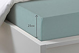 Простыня трикотажная на резинке 180*200*20 голубая ель ECOTEX, фото 3