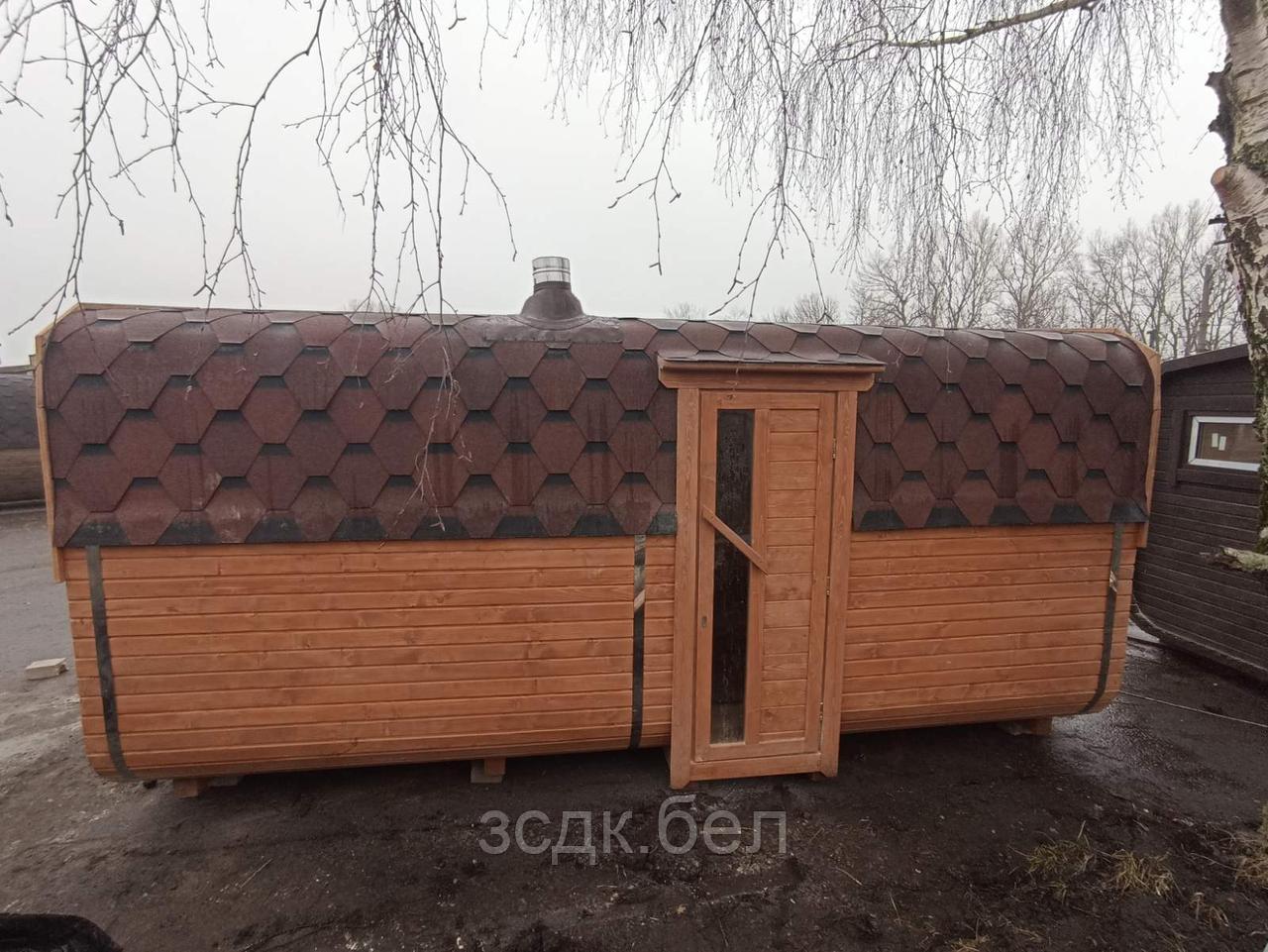 Баня Квадро-бочка BADEFASS 5,0 м. на 2 пом.