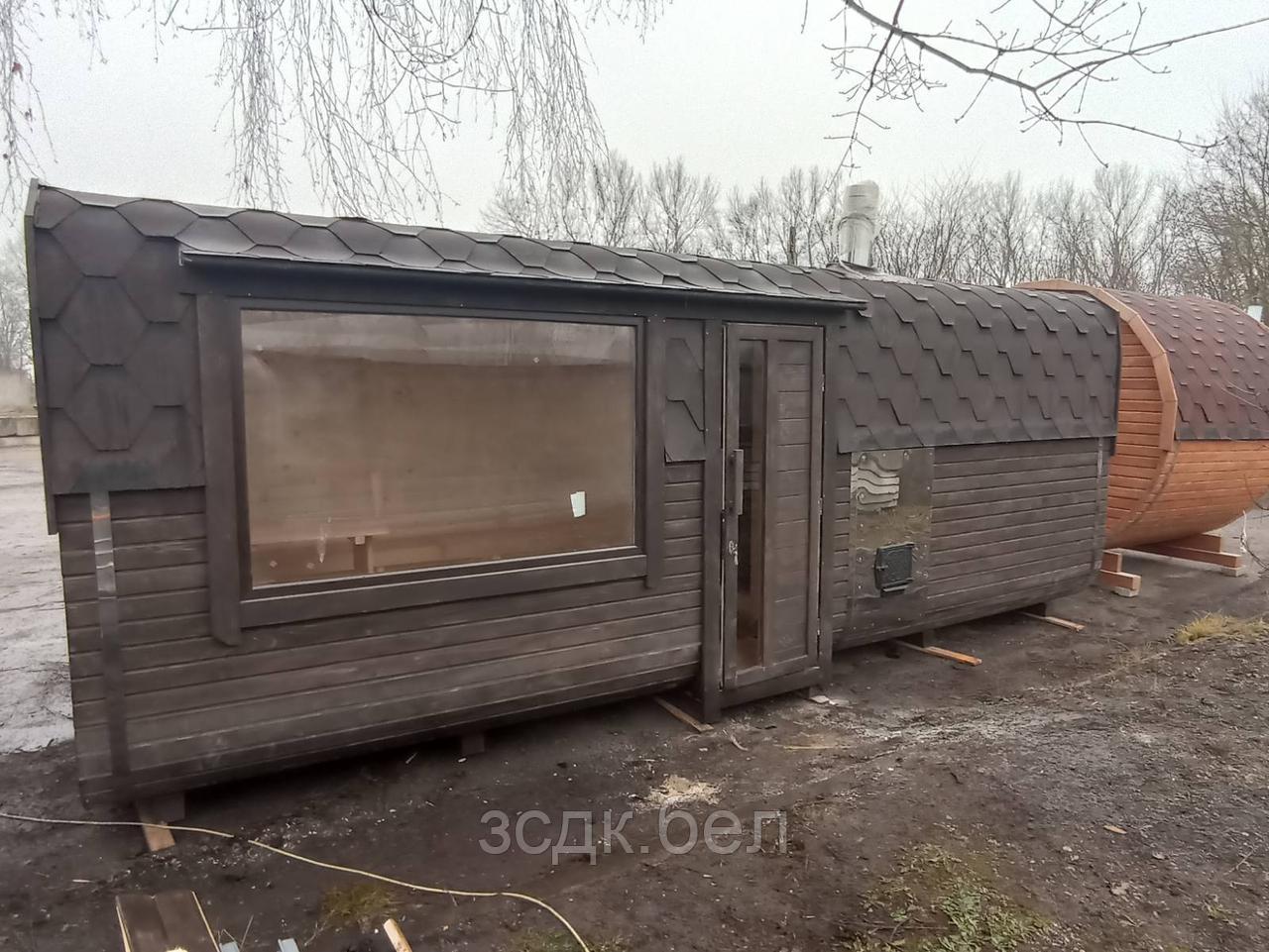 Баня Квадро-бочка BADEFASS 6 м. на 2 пом.