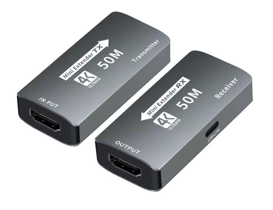 Удлинитель сигнала HDMI UltraHD 4К по витой паре RJ45 (LAN) до 50м MINI, комплект 559192