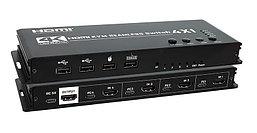 KVM-переключатель 4-х портовый HDMI 4K USB с функцией делителя экрана, черный 559183