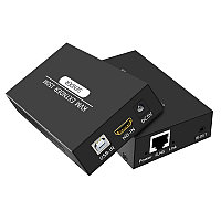 KVM-удлинитель HDMI USB по витой паре RJ45 UTP (LAN) до 150 метров, FullHD 1080p, комплект, черный 559163