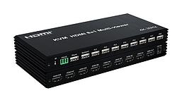 KVM-переключатель 8-ми портовый HDMI 4K USB с функцией делителя экрана, RS232, пульт ДУ, черный 559174
